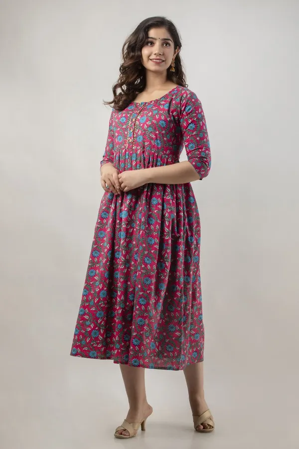 Zipless_Printed_Pink_Cotton_Maternity_kurti