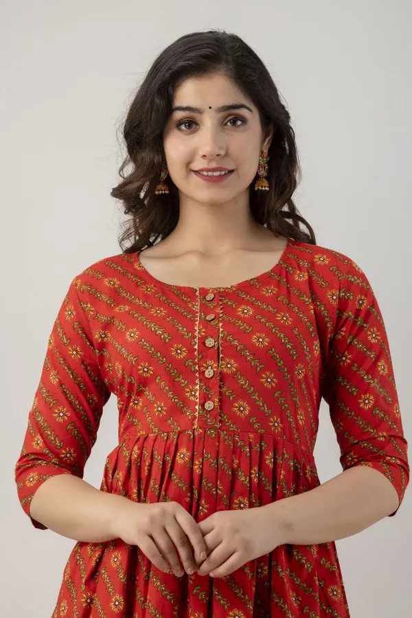 Zipless_Printed_Pink_Cotton_Maternity_kurti