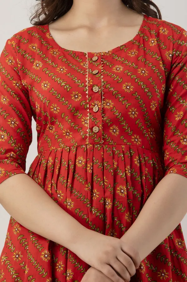 Zipless_Printed_Pink_Cotton_Maternity_kurti