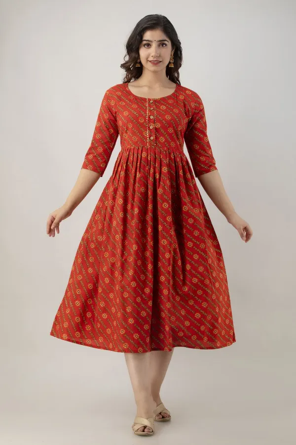 Zipless_Printed_Pink_Cotton_Maternity_kurti
