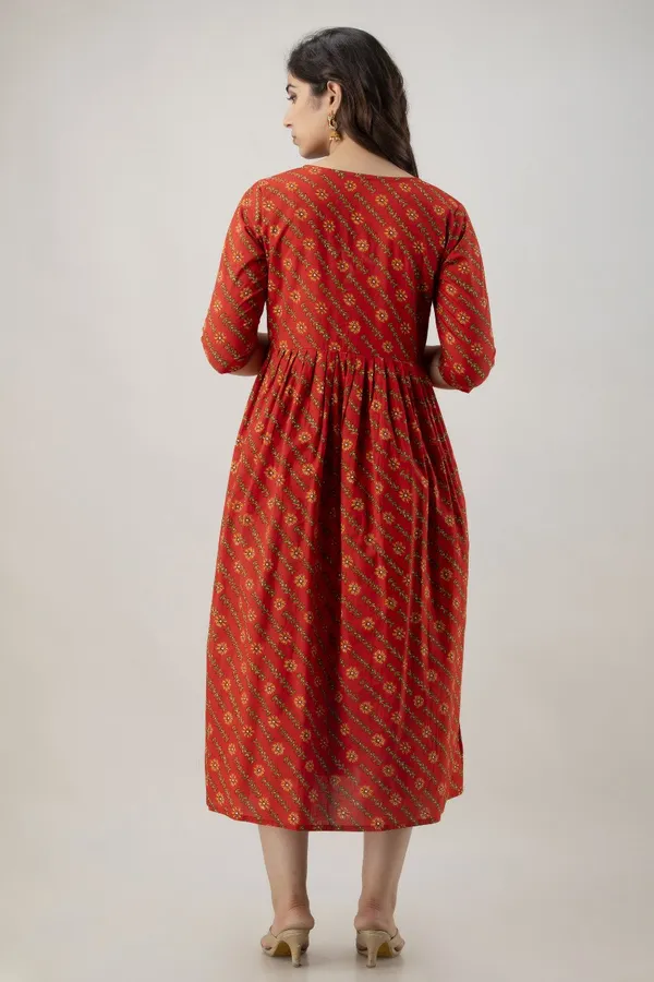 Zipless_Printed_Pink_Cotton_Maternity_kurti