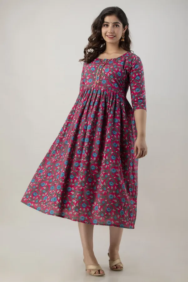 Zipless_Printed_Pink_Cotton_Maternity_kurti