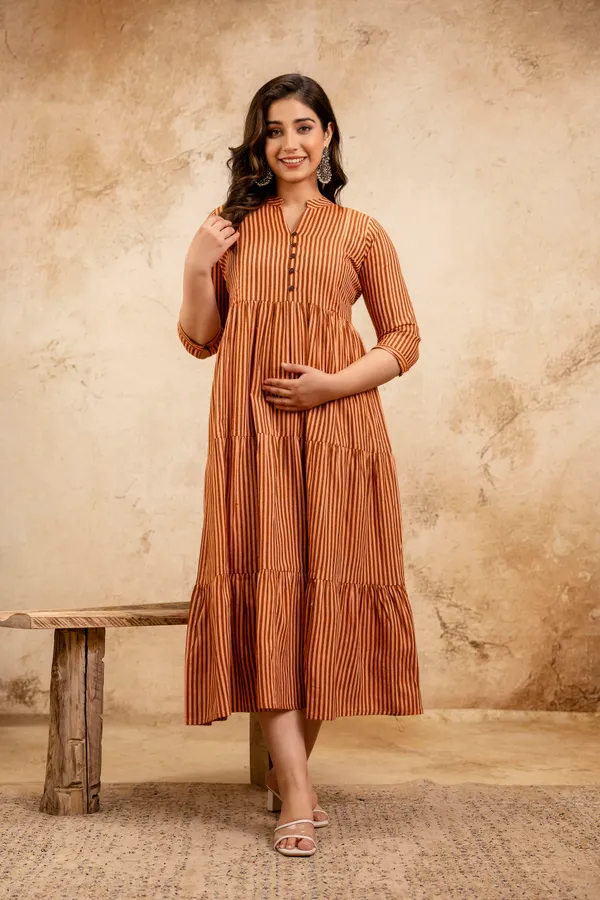 Orange_south_cotton_maternity_dress