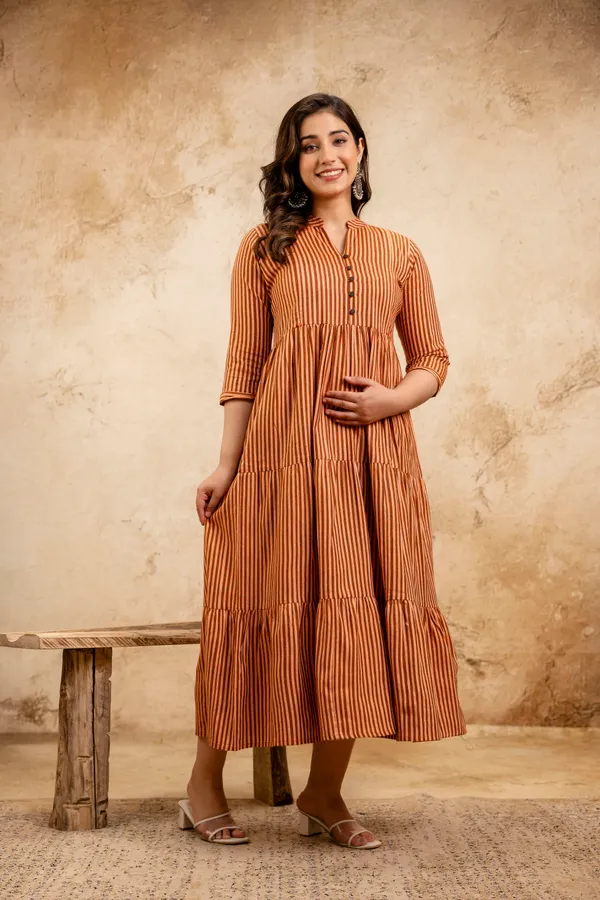 Orange_south_cotton_maternity_dress