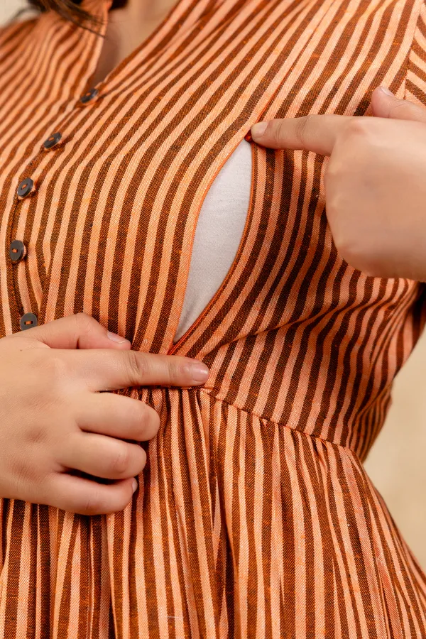 Orange_south_cotton_maternity_dress