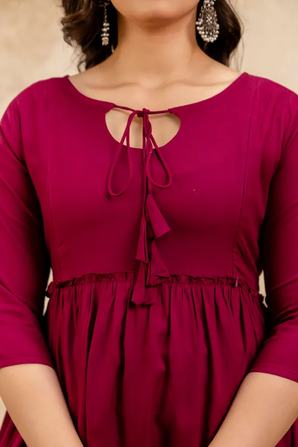 Wine_western_maternity_dress