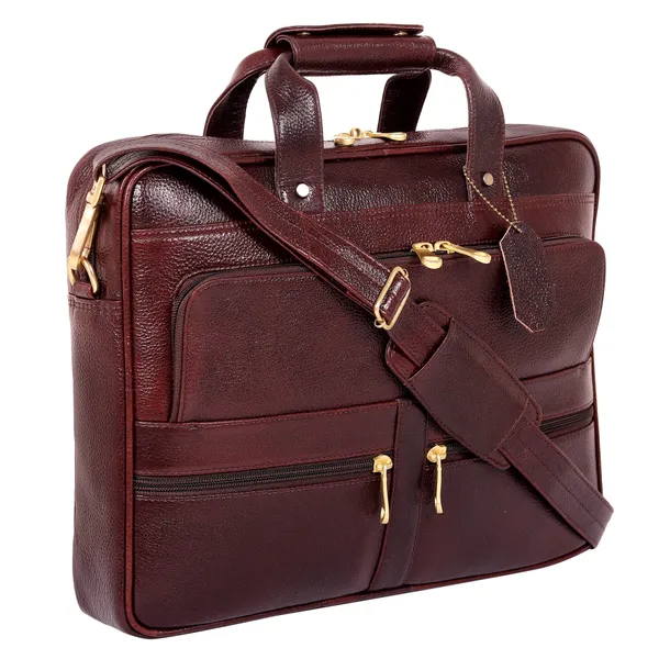 LEATHER VILLA Natural Leather Laptop Briefcase Messenger Shoulder Bags for  Men's Office 16 inch 18 Liters Capacity (Dimension-L-16 X H-12 X W-3 Inch) 