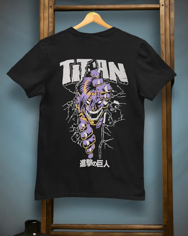 Quco_Men's_Black_Titan_Graffiti_Graphic_Regular_Fit_T-Shirt