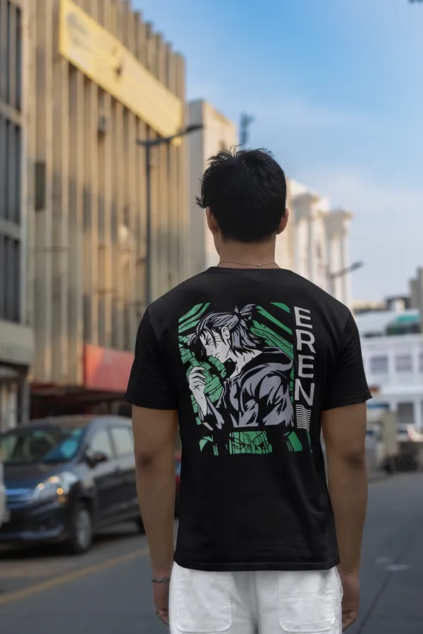Quco_Men's_Black_Eren_Anime_Graphic_Regular_Fit_T-Shirt