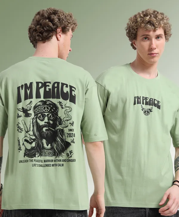 Unisex_Mint_Green_Oversized_T-Shirt_|_Quco_Peace_Vibes_Edition