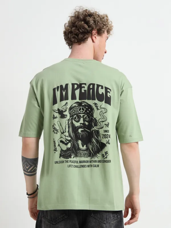 Unisex_Mint_Green_Oversized_T-Shirt_|_Quco_Peace_Vibes_Edition