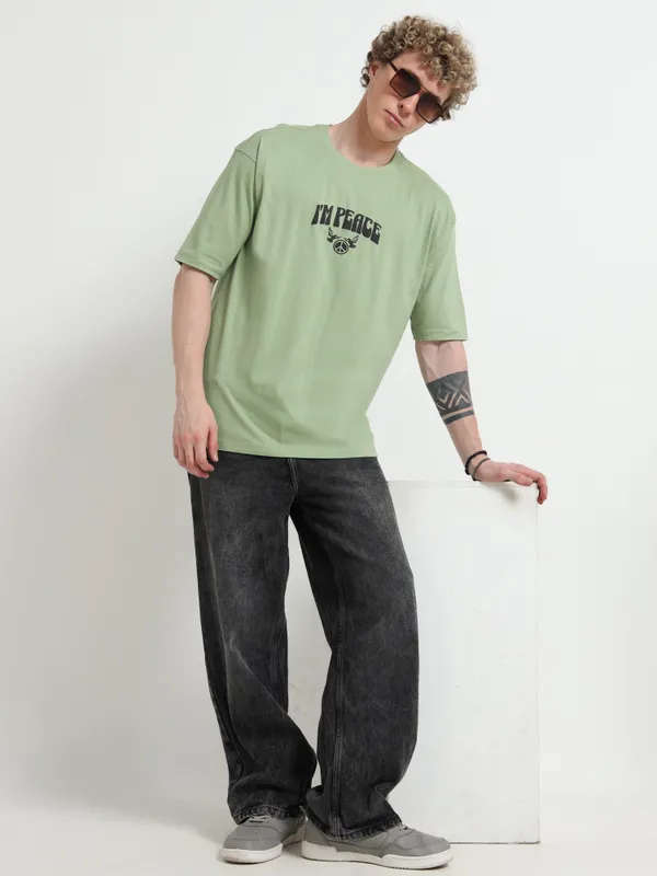 Unisex_Mint_Green_Oversized_T-Shirt_|_Quco_Peace_Vibes_Edition