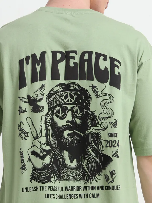 Unisex_Mint_Green_Oversized_T-Shirt_|_Quco_Peace_Vibes_Edition