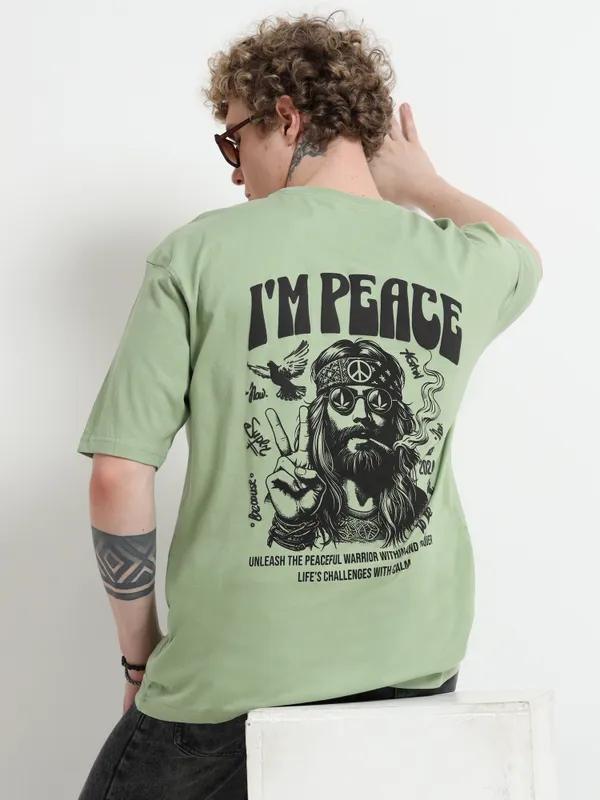 Unisex_Mint_Green_Oversized_T-Shirt_|_Quco_Peace_Vibes_Edition