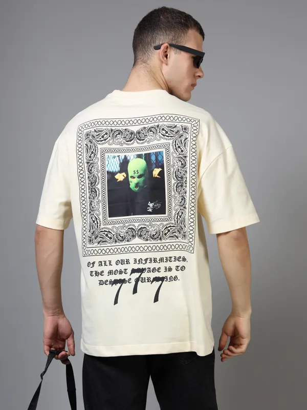 Unisex_Heavy_Gauge_Looper_Fabric_Cream_Oversized_T-Shirt_|_Quco_777_Edition
