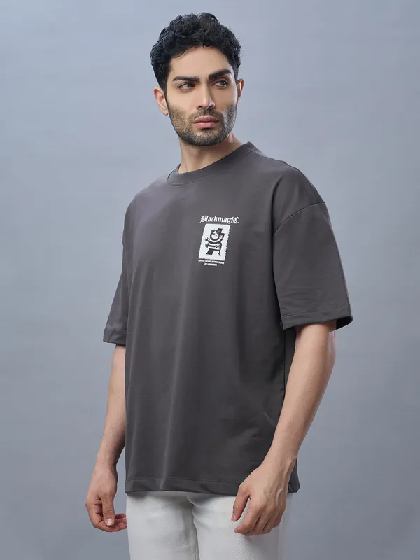 Unisex_Heavy_Gauge_Looper_Fabric_Grey_Oversized_T-Shirt_|_Quco_Black_Magic_Edition