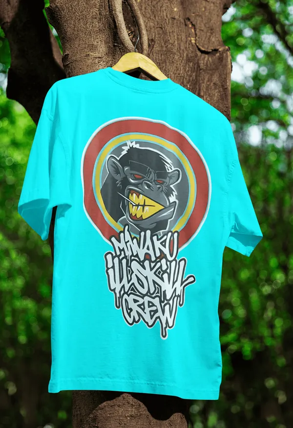 Unisex_Blue_Oversized_T-Shirt_|_Quco_Angry_Vibes_Edition