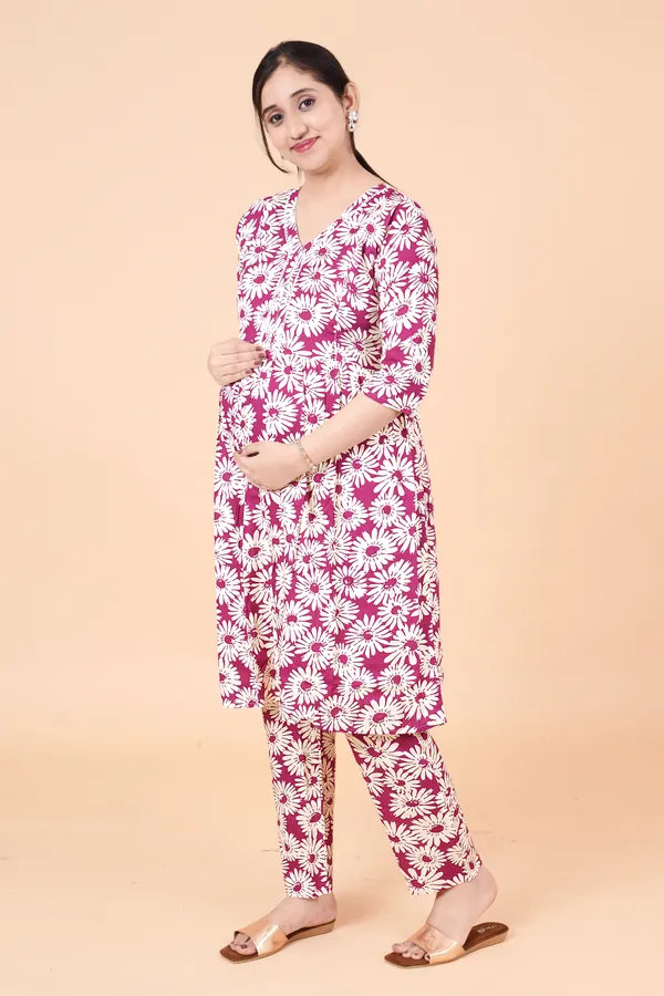 Printed_Feeding_&_Maternity_Dress_(Top&Bottom)