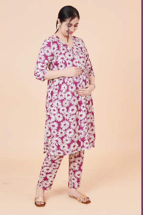 Printed_Feeding_&_Maternity_Dress_(Top&Bottom)