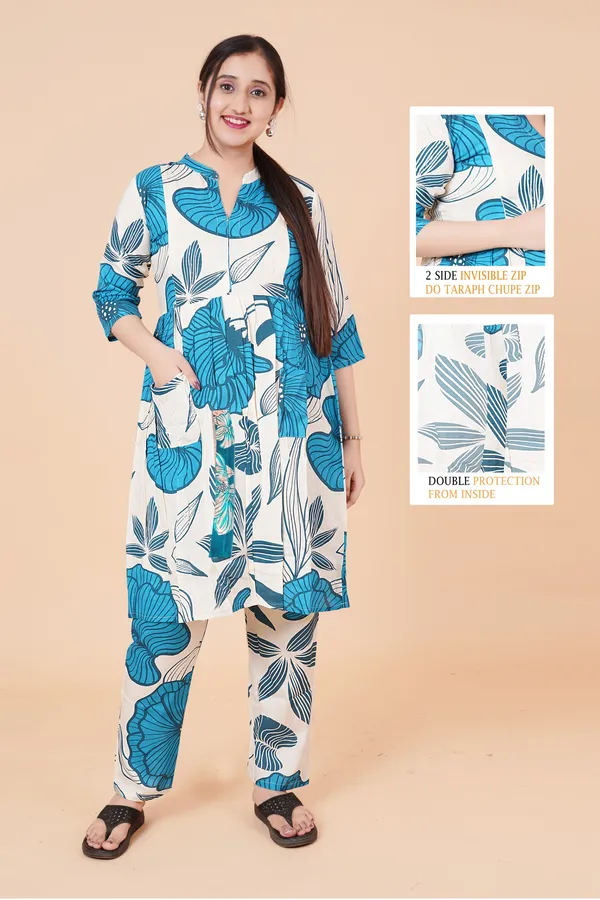 Teal_Feeding_&_Maternity_Dress_With_Zippers_(Top_&_Bottom)