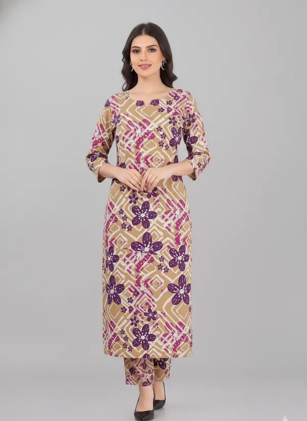 Beige_Multi_Floral_Feeding_Kurti_Pant_Set_with_2-Side_Invisible_Zips