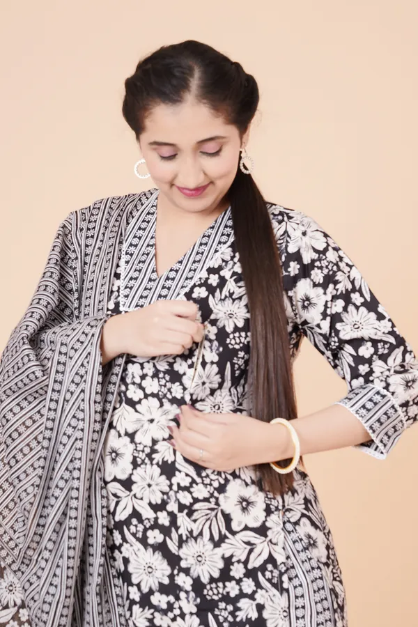Black_&_White_Floral_Maternity_Kurta_Set_with_Dupatta_–_3-Piece_Feeding-Friendly_Ethnic_Suit