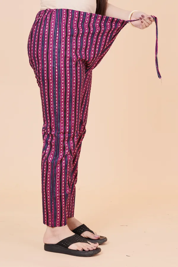 Cotton_Wine_Floral_Print_Maternity_Kurta_Set__(Top_&_Bottom)