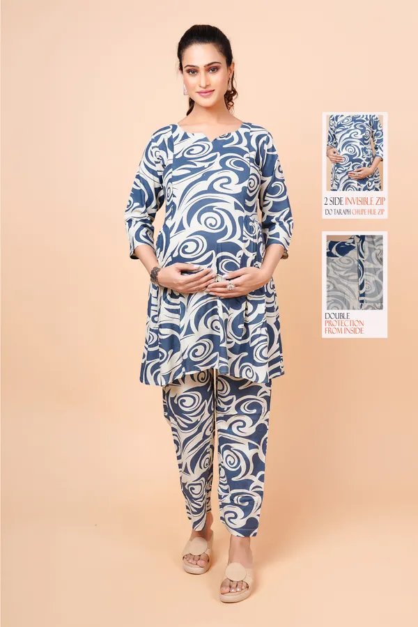 Printed_Feeding_&_Maternity_Cord_set_With_Zippers_(Top_&_Bottom)