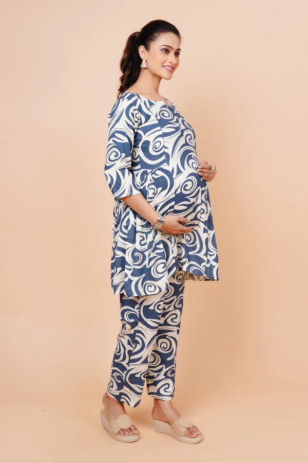 Printed_Feeding_&_Maternity_Cord_set_With_Zippers_(Top_&_Bottom)