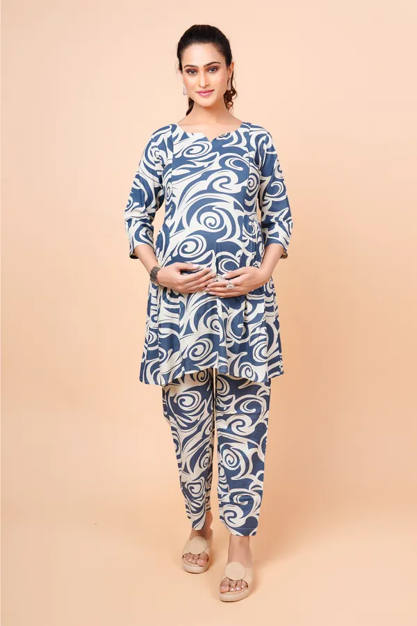 Printed_Feeding_&_Maternity_Cord_set_With_Zippers_(Top_&_Bottom)