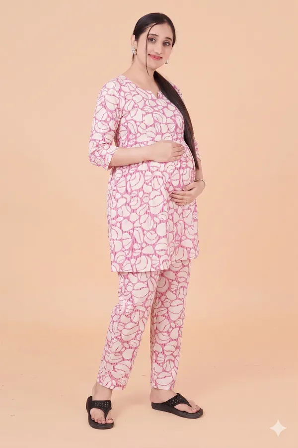 Pink_&_White_Maternity_&_Feeding_Cord_Set_for_Women