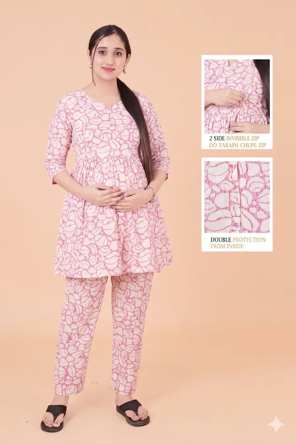 Pink_&_White_Maternity_&_Feeding_Cord_Set_for_Women
