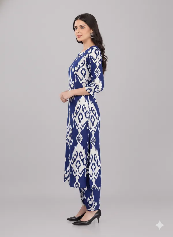 Royal_Blue_Printed_Feeding_Kurti_Pant_Set_with_2-Side_Invisible_Zips