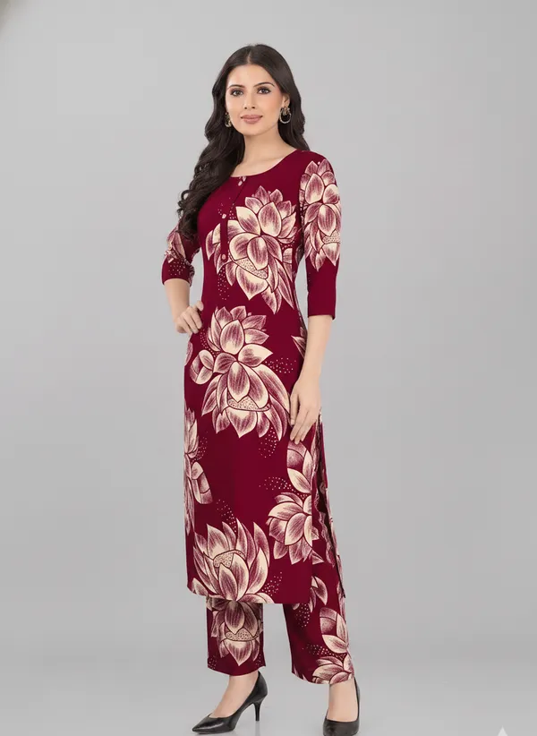 Wine_Floral_Feeding_Kurti_Pant_Set_with_2-Side_Invisible_Zips