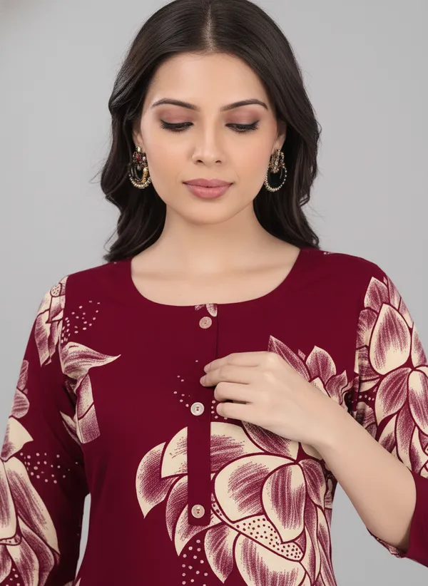 Wine_Floral_Feeding_Kurti_Pant_Set_with_2-Side_Invisible_Zips