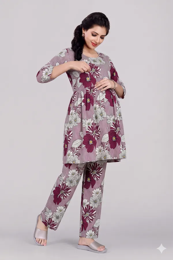 Women's_Printed_Maternity_Wear_Cords_Set