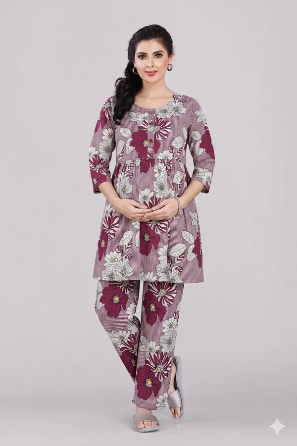 Women's_Printed_Maternity_Wear_Cords_Set