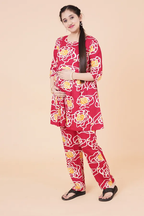 Printed_Feeding_&_Maternity_Cord_set_With_Zippers_(Top_&_Bottom)