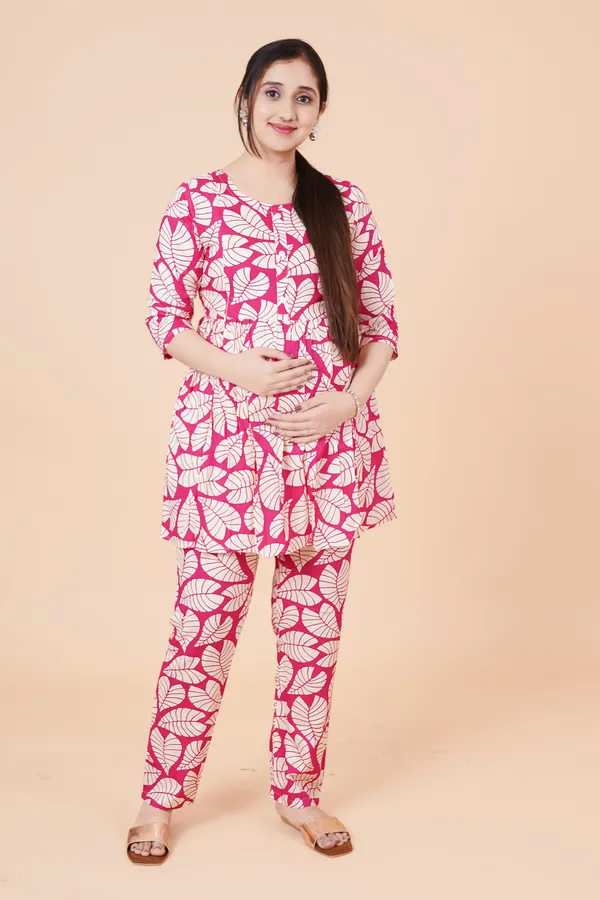 Printed_Maternity_&_Feeding_Cord_set_With_Zippers_(Top_&_Bottom)