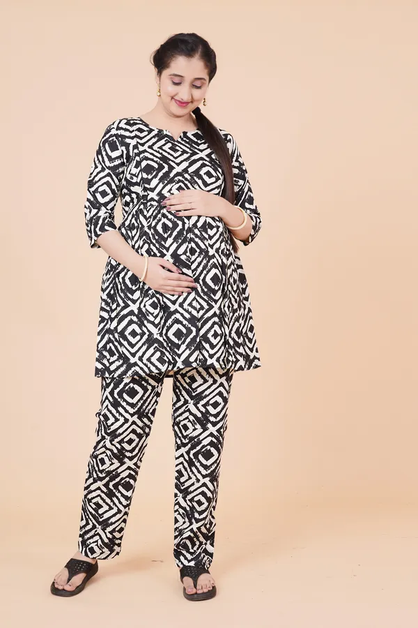 Printed_Maternity_&_Feeding_Cord_set_With_Zippers_(Top_&_Bottom)
