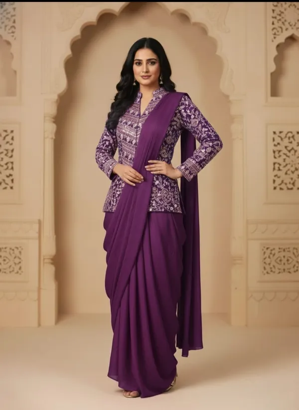 Embroidery_Work_Ready_To_Wear_Saree_With_Blouse