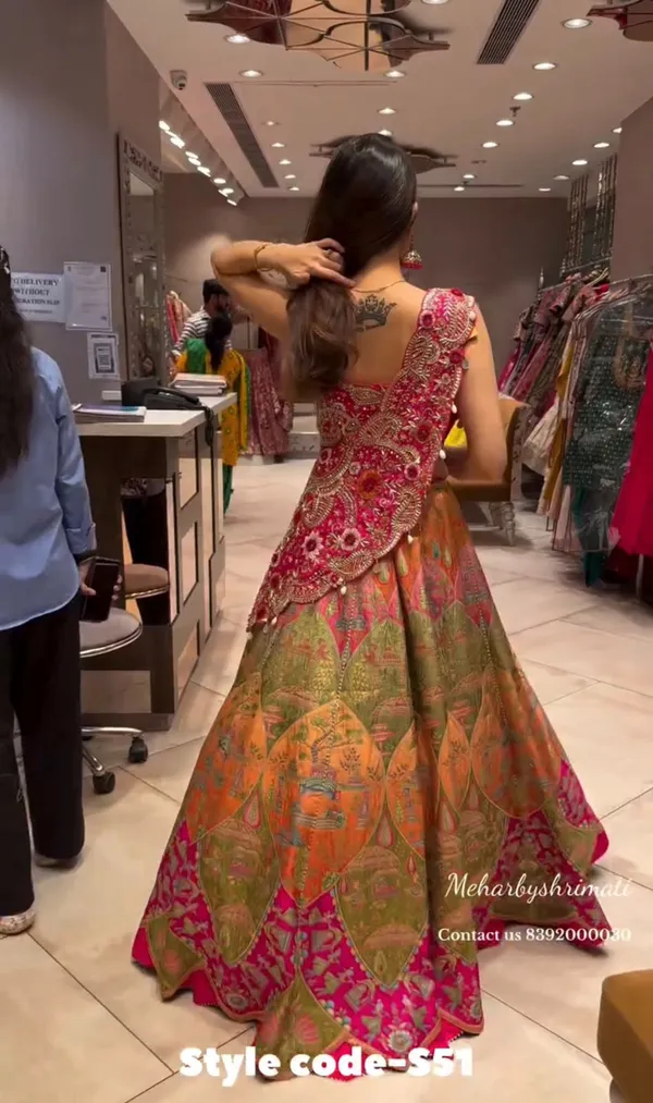 New_Super_Embroidery_Coding_work__Lehengha_choli