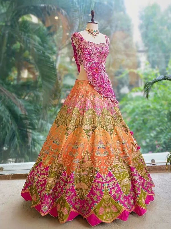 New_Super_Embroidery_Coding_work__Lehengha_choli