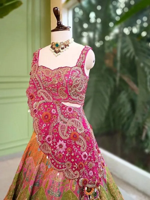 New_Super_Embroidery_Coding_work__Lehengha_choli