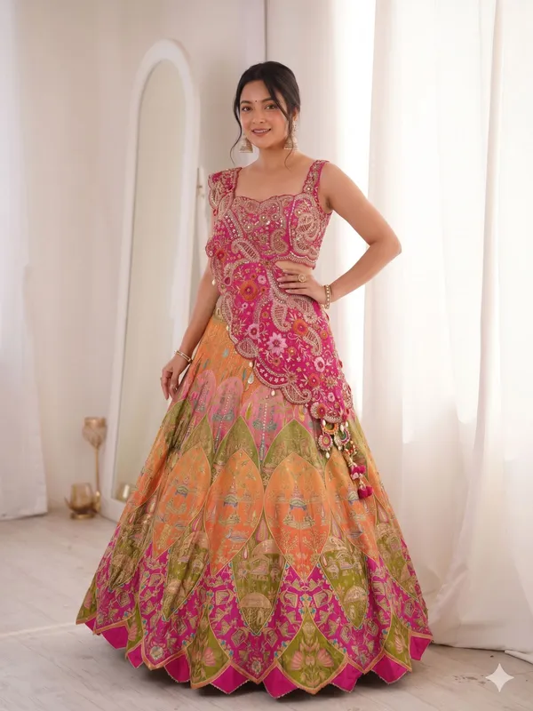 New_Super_Embroidery_Coding_work__Lehengha_choli