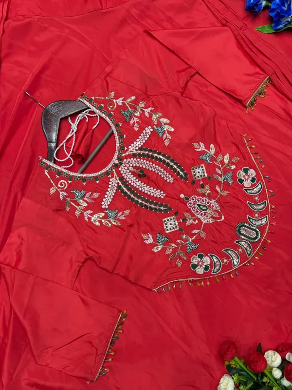 New_Super_Trending_Embroidery_Sequence_work_blouse_and_lehenga