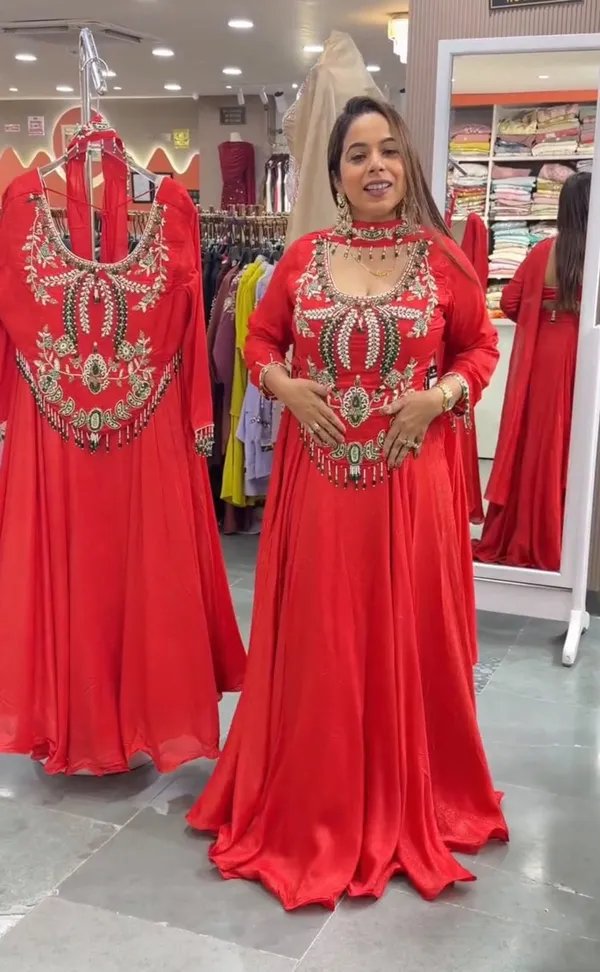 New_Super_Trending_Embroidery_Sequence_work_blouse_and_lehenga