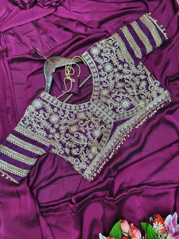 New_Super_Trending_Embroidery_Sequence_work_ready_to_wear_saree_with_Embroidery_Blouse