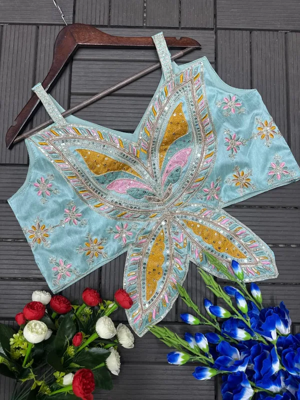 New_Super_Trending_Embroidery_Sequence_work_ready_to_wear_saree_with_Embroidery_Blouse