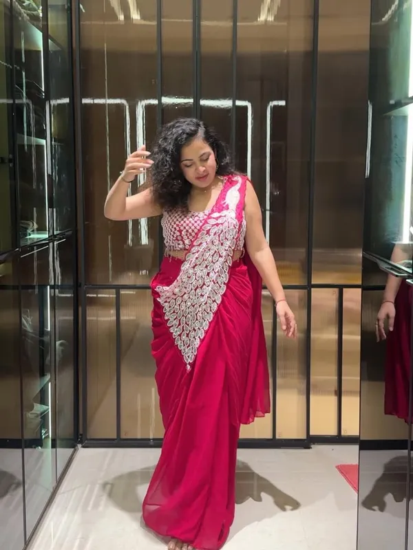 New_Super_Trending_Embroidery_Sequence_work_ready_to_wear_saree_with_Embroidery_Blouse